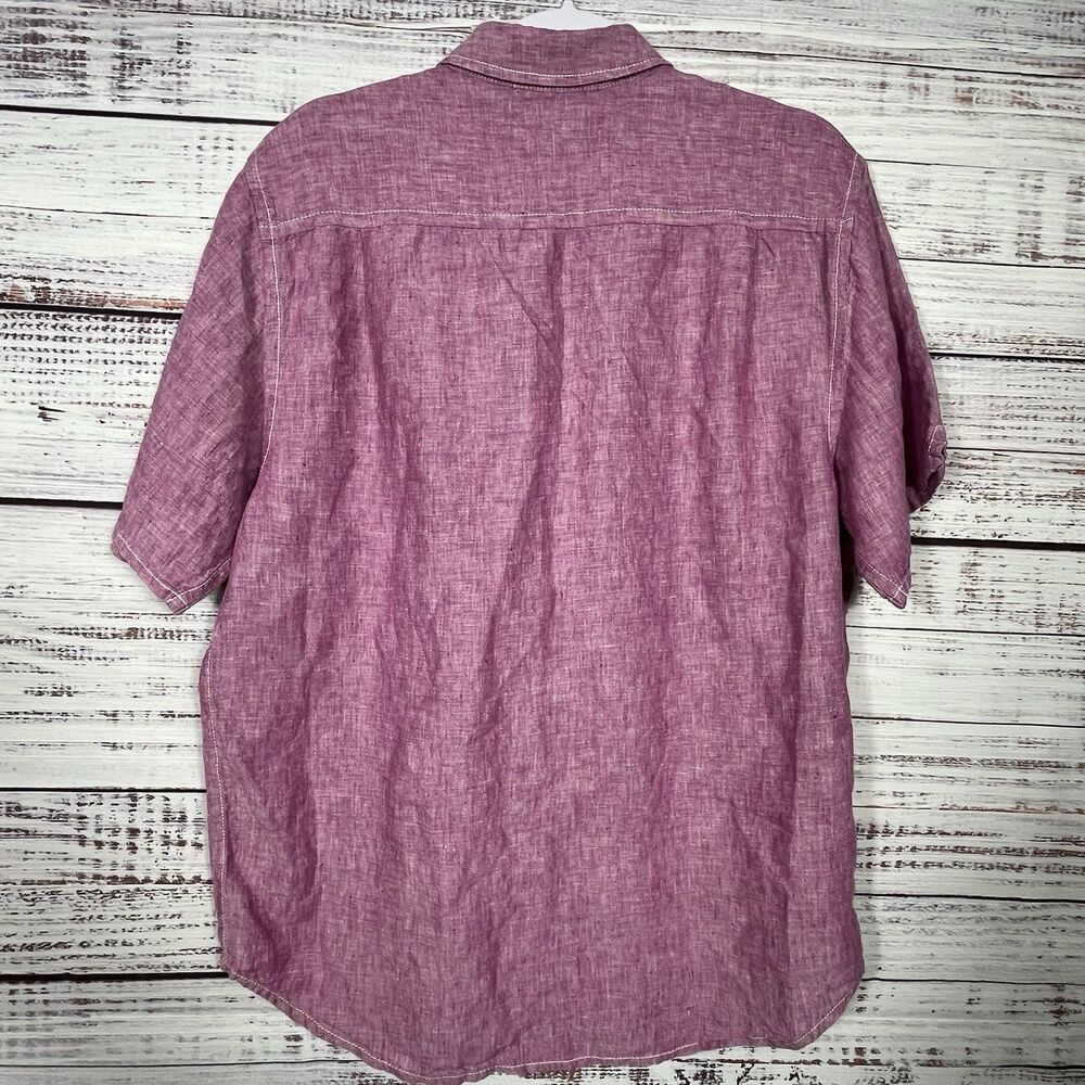 Tommy Bahama Shirt Relax Mens M Pink 100% Linen Short Sleeve Button Down Resort - Picture 3 of 13